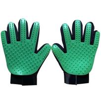 Pet Hair Remover Glove, Gentle Grooming & Deshedding Glove for Dogs, Cats, Rabbits, Effective Loose Fur Removal Green Right Hand