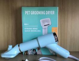 Manufacturer  110v/220v 2-In-1 Comb Pet Hair Dryer Dog Dryer Groomer for Cat Puppy Kitten 2-In-1 Grooming Tools (Blue,EU plug) mėlyna