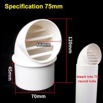 White PVC Exterior Vent Cover Wide Caliber Rainproof Vent Hood for Kitchen Bathroom Air Ventilation A1