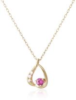 Vendome Aoyama July Birthstone Yellow Gold K10 AJVN147440RU [Official] Necklace, Ruby,