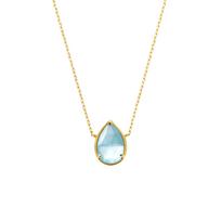 Vendome Aoyama K18YG Blue Topaz Shell Necklace AGVN669343BT [Official]