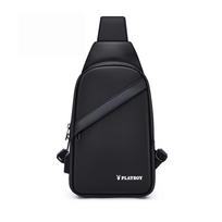 PLAYBOY Men's Chest Bag, Crossbody Bag, Shoulder Bag, Casual Bag, Outdoor Sport Bag juoda
