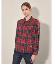 Vivi Olivia Embroidered Check Blouse_Vvbnl4F7461 Red(13)/095