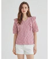 Misens Check Frill Blouse_Mb26Blm123A Cocoa(Co)/5(55)