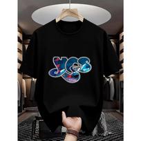 Rock Retro Style! YES Band Album Cover Print T-Shirt, Comfortable Material, Retro Outfit for Rock Fans! S juoda