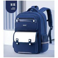 New schoolbag, primary school boys and girls grade large-capacity backpack, lightweight children's schoolbag small size 1~3 grade karališkos mėlynos spalvos