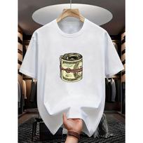 Men'S Print T-Shirt Featuring a Classic Hundred-Dollar Bill Design, Suitable for Any Casual Occasion, Stylish S