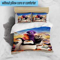 1PC Penguins dventure 3pcs Bedding,Including 1pc Duvet Cover And 2pcs Pillowcases Perfect for Christmas,Ideal for Bedroom, Dormitory 135cm*200cm