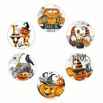 6pcs Pumpkin Round Placemats Ghost Heat Insulation Pad DIY Halloween Coasters  Cafe 6pcs StyleD