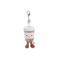 JELLYCAT Fun Items Series Take-out Coffee Bag Charm Doll Plush Pendant Sitting Height 12cm Height Box Not Included white