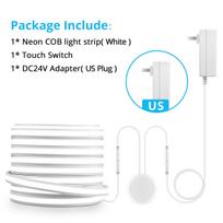 Amazing! Newest COB LED Strip Light 24V Bright Self-adhesive Neon Tape With Penetrable Wood Panel Touch Sensor Dimmable Switch 2m