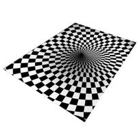 3D sūkurio optinės iliuzijos kilimas Vision Vertigo plotinis kilimas Realistiškas sūkurys Juoda ir balta durų kilimėlis Neslystantis grindų kilimėlis svetainei, miegamajam, prieangiui 40cm C