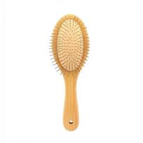 Steel Needle Anti-static Scalp Massage Comb with Nanmu Bamboo Handle beige