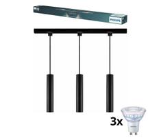 Philips-LED reguliuojamas pakabinamas šviestuvas ant laido EASYLINK bėgelio sistemoje 3xGU10/6,2W/230V 1m juodas