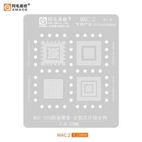 Amaoe MacBook series BGA Reballing Stencil For MAC Pro A2159 A1706 A1707 A1534 IC CPU SSD DDR WIFI Tin-planted steel mesh