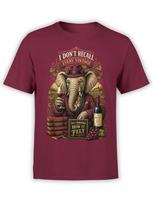 Vintage Memory Elephant Wine Tshirt Unisex S