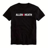 Allen Heath Logo TShirt For Unisex Unisex Black With White Red Brand Print Soft Crew Neck Casual Tee Music Producer Gift M