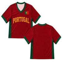 Portuguese Style Football Jersey Red No. 7 Fan Shirt Fashionable Breathable Mesh V-neck Football Top Women Men Men's T-shirt S