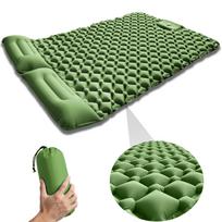Portable Double Air Mattress Modern Design Foldable PVC for Home Kitchen Hospital Outdoor Camping Bedroom Living Room Hotel Use 200*136cm tamsi chaki spalva