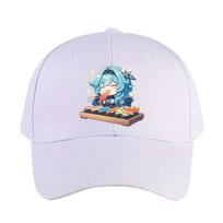 Eula Genshin Impact Chibi Sushi Sparkle Bite Cap Summer Woman Man Adult Casual Fashion Casual Adjustable Fishing Hat Sun Hat Adjustable