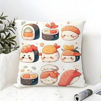 Fun Cute Sushi Pattern Pillow Case linen pillow case sofa home decor cushion cover cushion cove 30x30cm