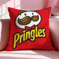 Snack P-Pringles Cushion Cover Breathable Linen Pillowcase Summer Odorless Eco-Friendly Invisible Zipper Washable 30x30cm
