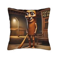 Tung Tung Sahur Square Pillow Case Italian Brainrot Meme Cushion Cover Custom Decorative Throw Pillow Case Cover for Home 18 40x40cm