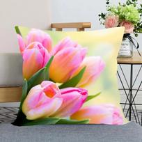 Tulip Flower Pillowcase Bedroom Home Office Decorative  Square 40x40cm