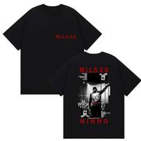 Rapper Ninho MILS 20 Album 2025 Merch T Shirt Unisexs Gothic Hip Hop Clothing TShirts Retro Style Cotton Short Sleeve TShirt S