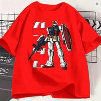 Gundam 100 Cotton T Shirt For Unisex Summer Y2k Retro Tshirts O Neck Trending Tee Shirt Oversized Cheap Tops S