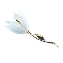 Graceful White Tulips Brooch Magnolias Flower  Pin for Women’s Fashion Accessories on Coats Backpacks Hats Outfits 1