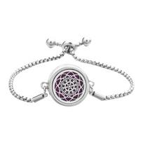 Stainless Steel Wristchain Adjustable Air Freshener Perfume Oil Diffuser Bangle Round Pendant Handchain Accessories white