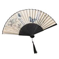 Portable Handheld Fan Retro Cool Fan Elegant Dancing Fan  For Wedding Party Style 1