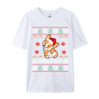 Merry Corgmas Santa Claus Corgi Dog Xmas Tree Ugly Christmas TShirt All Cotton Unisex Tops Tees Fitness Tight Tee New Year Day S