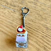 Pressable Kawaii 3D Strawberry Toast Keycap Keychain Cute Bag Decor for Outdoor Daily Use A1