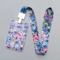 Disney Stitch Card Holder and ID Strap - Scratch Resistant Polyester Perfect for School IDs, Bus, Dinner Cards, Birthday Gifts Stitch