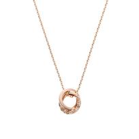 Vendome Aoyama K10 Pink Gold Double Circle Diamond Pair Necklace AJAN149240DI [Official]