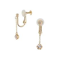 Vendome Aoyama Earrings K10 Yellow Gold White Topaz Diamond Basic AJVE2310 TH [Official]