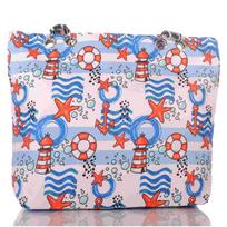 Strandtasche mit Anker Seestern und Reißverschluss One Size juoda