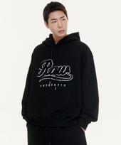 Row Lab Raw Boucle Embroidery Hoodie - Black M