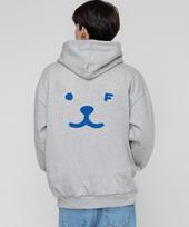 Graver [Unisex] Puppy Face Back Smile Hoodie_Gray/Blue Logo Grey_Blue Logo/S
