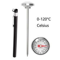 Stainless Steel Pointer Thermometer No Batteries Needed Food Temperature Sensor  Coffee raudona