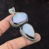 Black Mother Of Pearl Pendant Gemstone Jewelry 925 Sterling Silver Pendant Handmade Jewelry Vintage Pendant Gift For Wife Birthstone Pendant