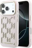 Karl Lagerfeld PU Perforated Monogram MagSafe dėklas skirtas Apple iPhone 17 Pro Max rožinės spalvos
