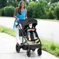 Costway 3-in-1 sulankstomas naujagimio vežimėlis, juodas
