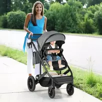 Costway 3-in-1 sulankstomas naujagimio vežimėlis, pilkas spalvos