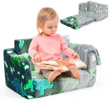 Promotion Vaikiška sofa su antklode 2in1 pilka