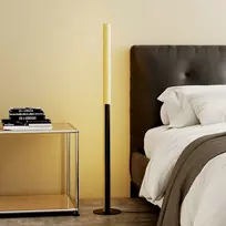 Costway Bambuko grindų lempa su LED, reguliuojama, 122 cm