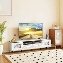 Costway TV staliukas 180.5cm 80" televizoriui baltas