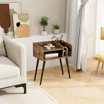 Costway 2 aukštų naktinis staliukas Rustic Brown 2 vnt